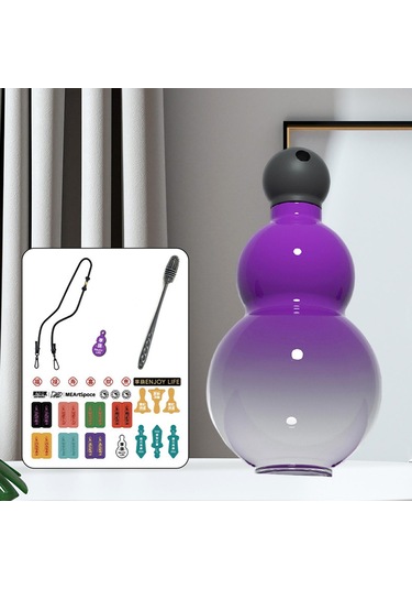 Suntek Gourd Su Şişesi 900 Ml Spor Seyahat Yürüyüş Sporları Mor