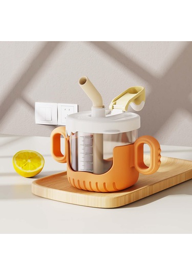 Dolıty Damlatmaz Bardak 10 Oz Karikatür Taşınabilir Turuncu