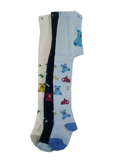 Hepsinerakip Erkek Bebek Çocuk Renkli Desenli Külotlu Çorap 3 Lü Paket Çok Renkli