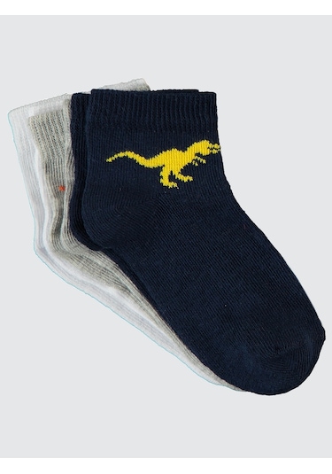 Civil Boys Erkek Çocuk 3'lü Patik Çorap 2-12 Yaş Siyah Siyah