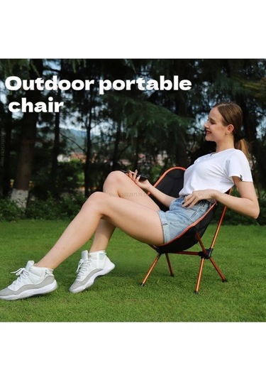 Katlanabilir Açık Sandalye Katlanabilir Kamp Sandalyesi Siyah