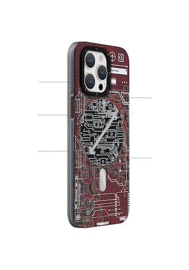 İphone 15 Uyumlu Kılıf Magsafe Şarj Özellikli Youngkit Technology Serisi Kapak Beyaz