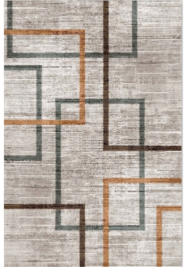 Krem Kaymaz Taban Makinede Yıkanabilir Halı (334442039)