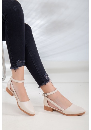 Rayna Kısa Topuk Cilt Ayakkabı Bej