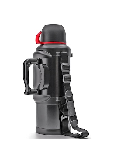 Büyük Paslanmaz Çelik Seyahat Termos Şişesi Kahve Çay Su Çift Duvarlı Vakum Yalıtımlı, 135oz, 36 Saat Sıcak + 48 Saat Soğuk Siyah 1500