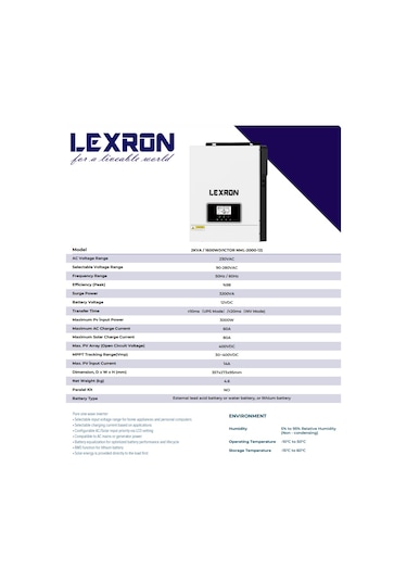 Lexron 1.6kw Mppt 12v Akıllı İnverter