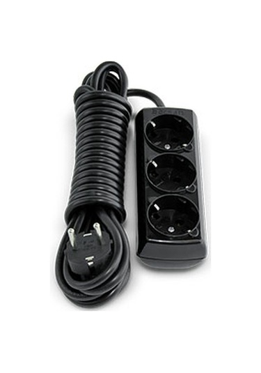 3lü Siyah Grup Priz 2mt Kablolu