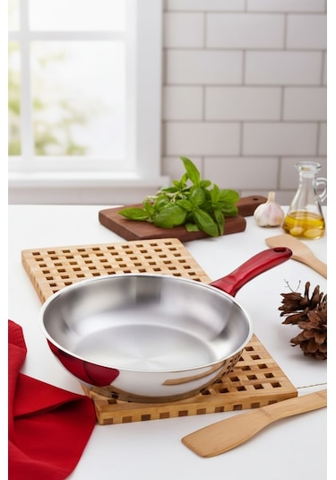 Gülsan Maksi 30 Cm Çelik Tava Gümüş