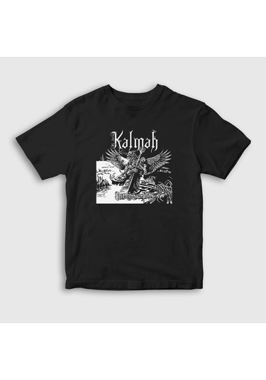 Presmono Unisex Çocuk Seventh Kalmah T-shirt Siyah