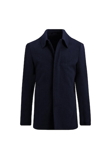 Uki Lacivert Kaşe Kaban Lacivert