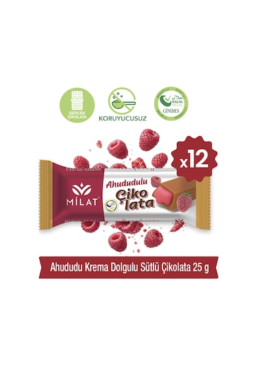 Milat Krema Dolgulu Ahududu Çikolata 12 25 G