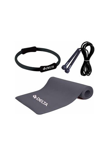 Delta- 10 mm Pilates Minderi 35 cm Pilates Çemberi Atlama İpi Seti