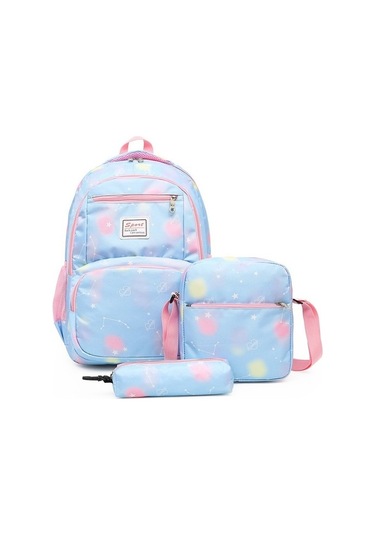 Sırt Çantası Üç Parçalı Set Büyük Kapasiteli Okul Çantası Sırt Çantası 8uwkxh Beyaz - Lacivert