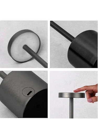 Basit Dokunmatik Sensörlü Led Masa Lambası Şarj Edilebilir Masa