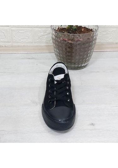 Fiyra 554 Siyah-siyah Kısa Unisex Sneaker Keten Spor Ayakkabı 001