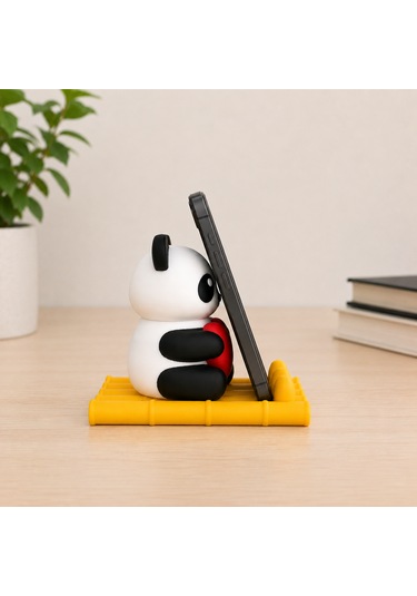 Sevimli Panda Figürlü Telefon Standı Masaüstü Organizer Ve Telefon Tutucu Çok Renkli