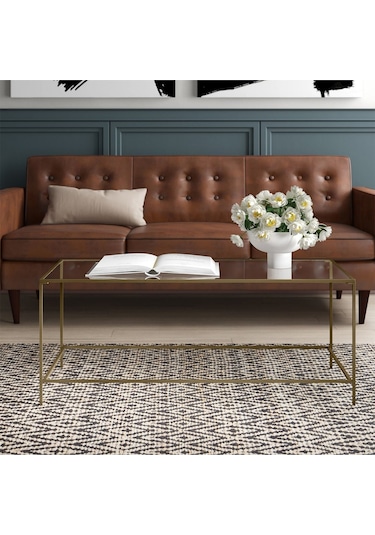 Flores Gold Metal Orta Sehpa