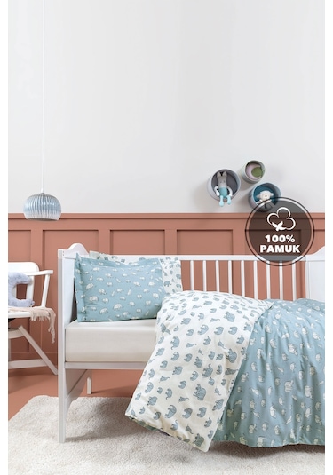 Yataş Mini Povey Bebek Ranforce %100 Pamuk Nevresim Takımı - Mavi