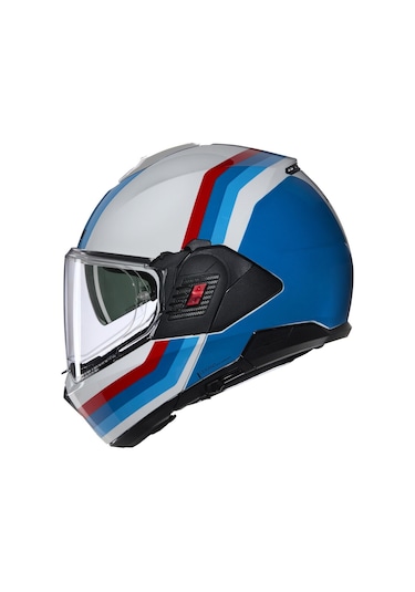 Nolan N120.1 Lineo Çenesi Arkaya Açılır Kask 347 Beyaz - Kırmızı - Mavi