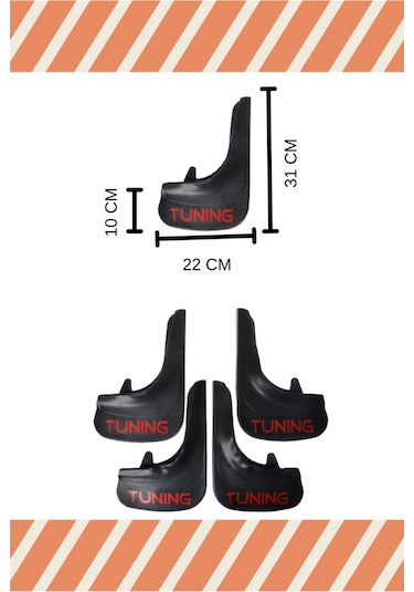 Toyota Uyumlu Corolla Tüm Kasalar Tunıng Yazılı 4'Lü Tozluk Çamurluk Paç