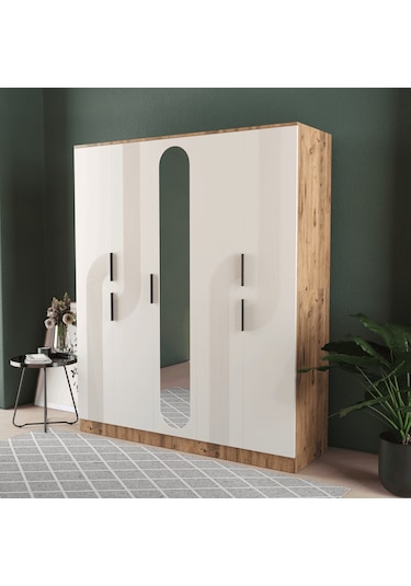 Ekin 5 Kapaklı Eko Gardırop - Mdf Kapak Aytaşı