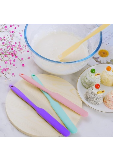 Shineyee 4'lü Silikon Spatula Seti: Isı Dayanıklı, Kek Kreması, Tereyağı Ve Hamur Karıştırma İçin Uygun, Yapışmaz Ve Esnek, Pastane Ve Mutfak Aletleri Rastgele 4 Renk Çok Renkli
