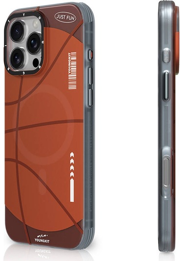İphone 16 Pro Uyumlu Kılıf Magsafe Şarj Özellikli Spor Tasarımlı Youngkit Dynamic Serisi Kahverengi