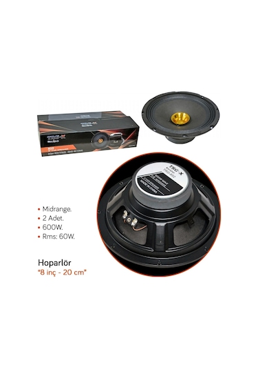 Nyf Hoparlör 20 Cm - 8 İnç Midrange 600w 60w Rms Trg 852