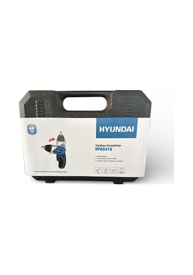 Hyundai HPA0416 Şarjlı Tornavida + 4V 1.3AH 4NM 1/4 Hex Lokmalı Set