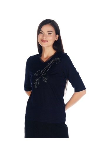 ekazak Kadın Lale/tulip Viskoz-lycra T-shirt Bluz 001