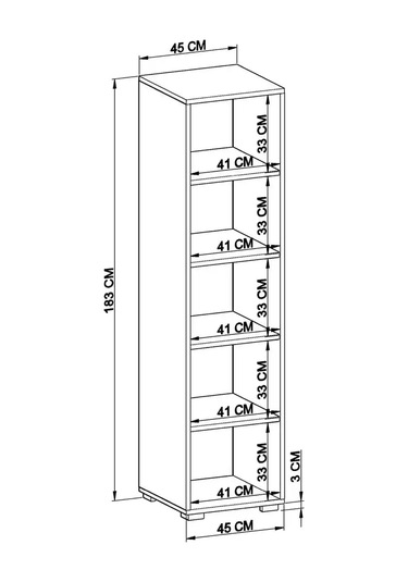 Nisan 40 Cm Açık Ceviz-beyaz 5 Raflı Kiler Tek Kapılı Banyo Ve Elbise Dolabı - Gardırop Açık Ceviz & Beyaz