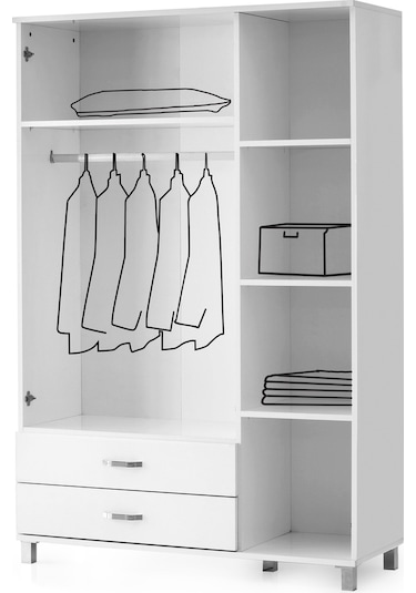 3 Kapılı 2 Çekmeceli Gardrop Aynalı Elbise Dolabı 120x46x189cm 001 3 Kapılı 2 Çekmeceli Gardrop Aynalı Elbise Dolabı 120x46x189cm 001