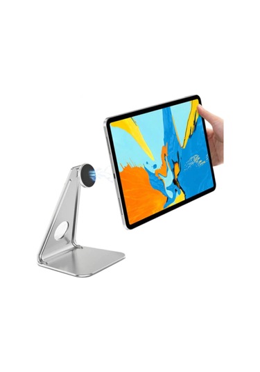 Ally Metal Masa Üstü Standlı Mıknatıslı Tablet Telefon Tutucu Gri