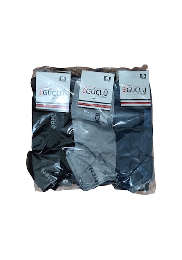 12 Adet Erkek Çorap Pamuklu Likralı Çok Renkli