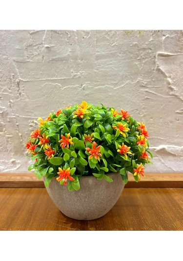 Modern Turuncu Bahar Esintisi Yapay Aranjman 13 Cm X 17 Cm Turuncu