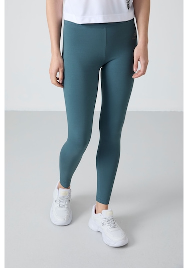 Tommy Life Orman Yeşili Yüksek Bel Toparlayıcı Slim Fit Dar Paça Kadın Tayt - 94011 Yeşil