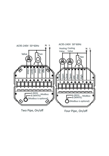 Dört Borulu Akıllı Oda Termostatı Dijital Programlanabilir Sıcaklık Kontrol Cihazı Klima İçin Bac-002el, Siyah