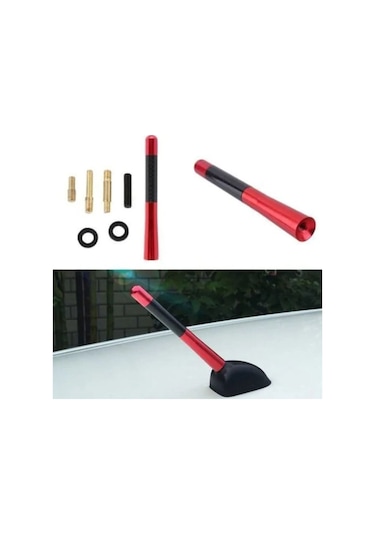 Honda Civic 2012 Sonrası Sd Uyumlu Karbon Oto Çubuk Anten Kırmızı