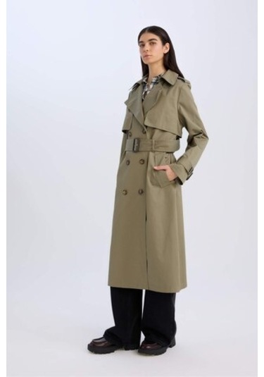DeFacto Uzun Trençkot Kruvaze Yaka Düğmeli Cepli Kemerli Apoletli D5755AX25SPKH461 Haki DeFacto Uzun Trençkot Kruvaze Yaka Düğmeli Cepli Kemerli Apoletli D5755AX25SPKH461 Haki