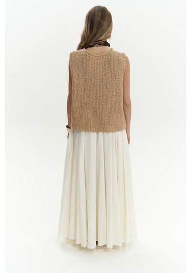 Mai Collection Mai Studios Co. Knitle Rahat Kalıp Triko Tarçın Crop Tarçın