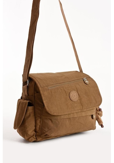 Postacı Okul Çantası Çapraz Askılı Büyük Boy 33 27 Cm Askı Uzunluğu 130 Cm Çok Cepli Kapaklı Omuz Taba