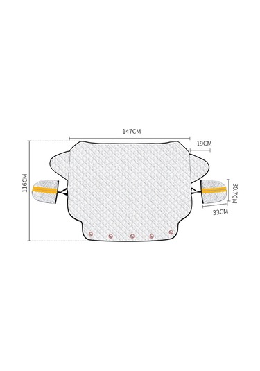 Suıtu R-3945 Araba Kış Ön Cam Kar Kalkanı Buz Çözme Güneşlik Kalınlaşmış Araba Giyim, Stil: 5 Kulaklıklı Mıknatıs