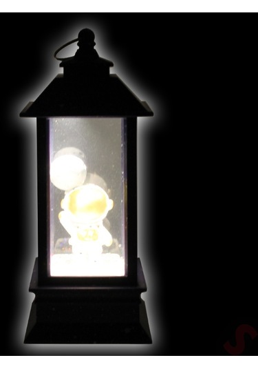 Uçuşan Simli,12,5cm X 5cm Led Işıklı Astronot Fener Küre - A