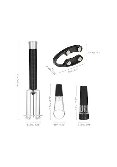 Geeroyoo "pratik Şarap Açacağı Seti - Hava Basınçlı, Vakum Tıpa Ve Folyo Kesici İle" Gümüş