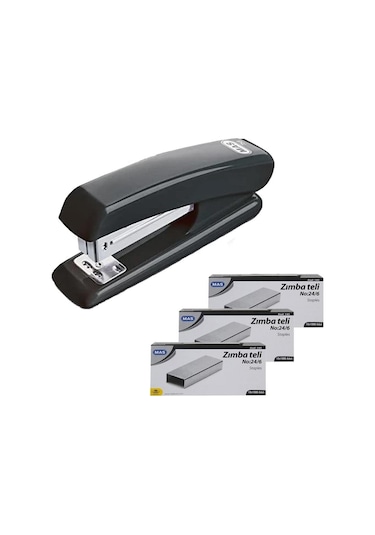 Mas 758 Zımba Makinesi 24/6 Siyah + 3 Adet Zımba Teli