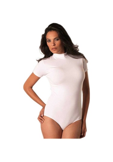 Balıkçı Yaka Kısa Kollu Body 4056 - Beyaz