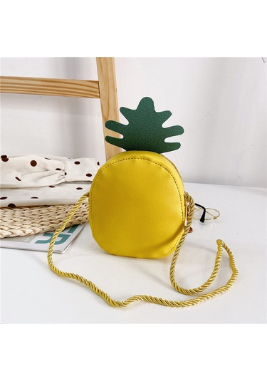 Sevimli Ananaslı Çocuk Çapraz Askılı Çanta-yeşil Yeşil