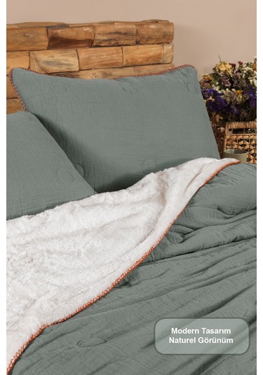 Elart Palermo Comfort Uyku Seti Çift Kişilik 3 Parça 220x240 Cm Yeşil Yeşil