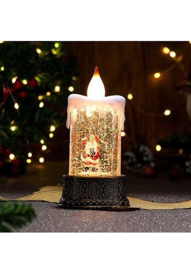 Novahub Yeni Yaşlı Yaratıcı Süsleme Parlayan Noel Mum Mum Masaüstü Lambası Lambası Gece Çanta Bronz Adam 20 İh 20