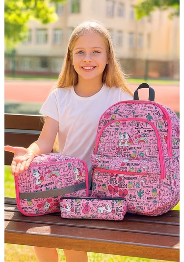 Newbag Unicorn Kız Sırt Okul Çantası-3'lü Set Yeni Sezon